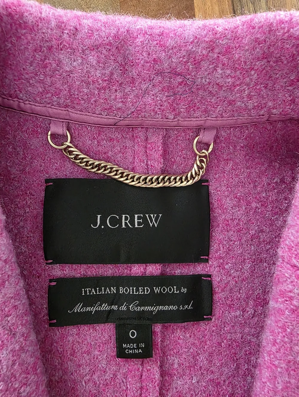 J. Crew Bright Pink Daphne Italian Boiled Wool Coat Size 0 - Picture 9 of 11